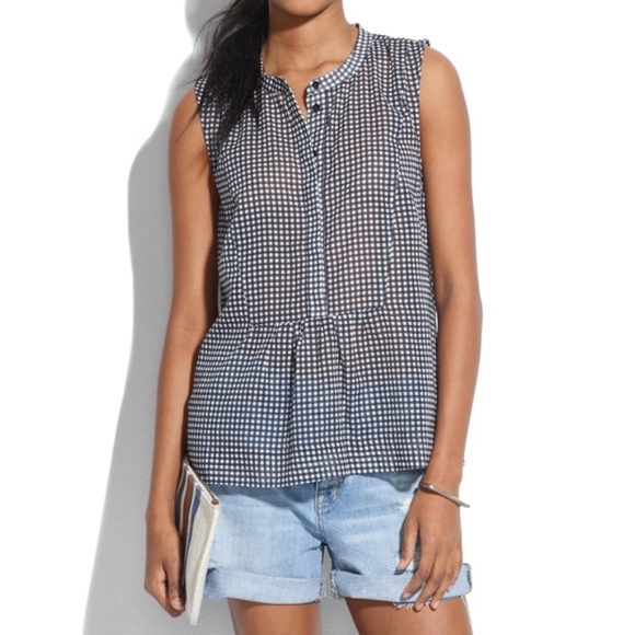 Madewell Shirtfront Tank Gingham Print